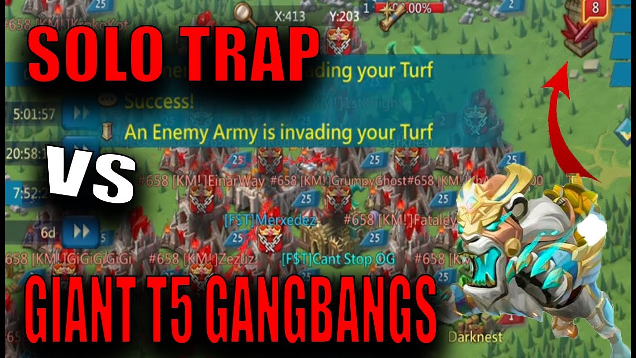 10 T5 HITS VS TITAN SOLO TRAP - SGM, HaH, X~X & KM! Gang-B - LORDS MOBILE