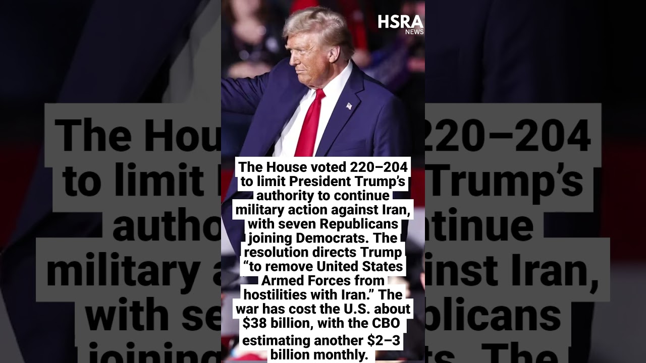 Trump Iran War Powers : House Votes 220&ndash;204 to Limit Trump #shorts #breakingnews #trump #iranwar
