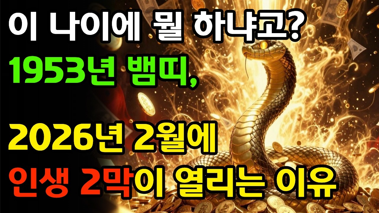 2026년 뱀띠 운세 | 53년생, 2월부터 시작되는 '황금기' 인생 2막의 비밀