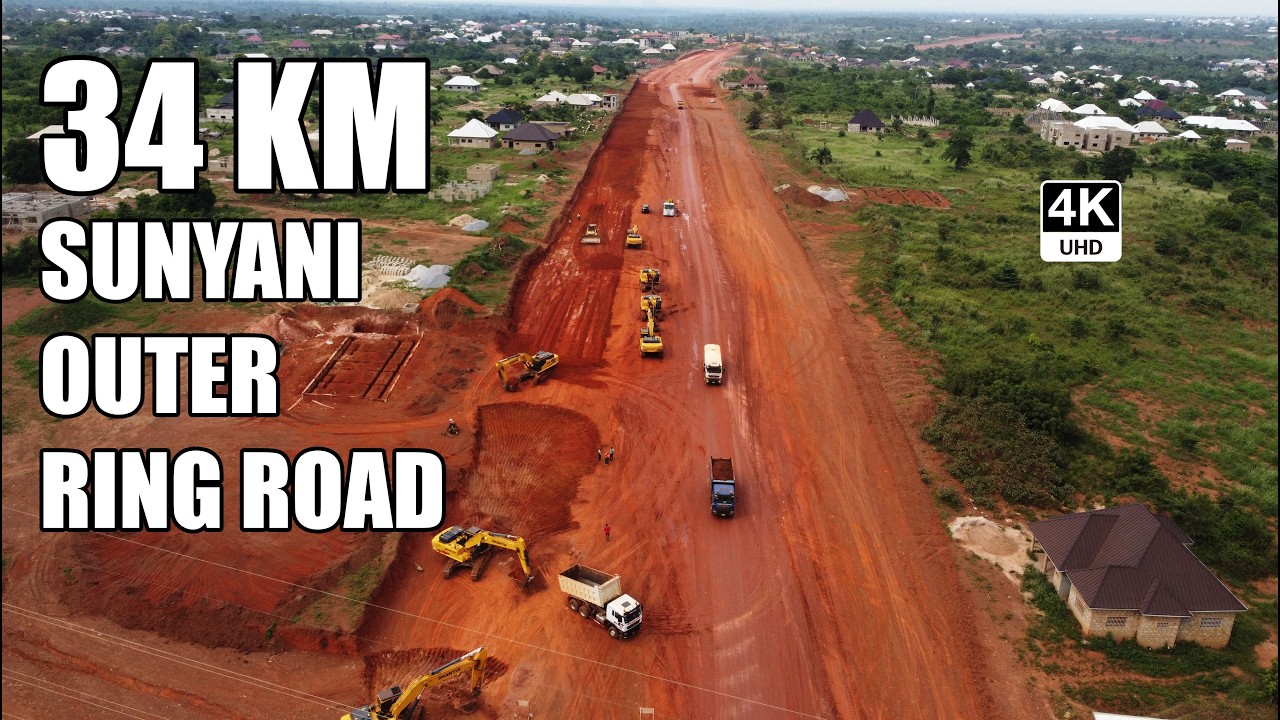 34km Sunyani Outer Ring Road Complete Aerial Flyover Showing Massive Construction Progress 4K