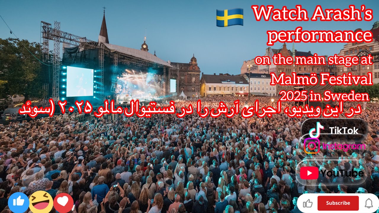 Arash’s performance on the main stage at Malmö Festival 2025 in Sweden