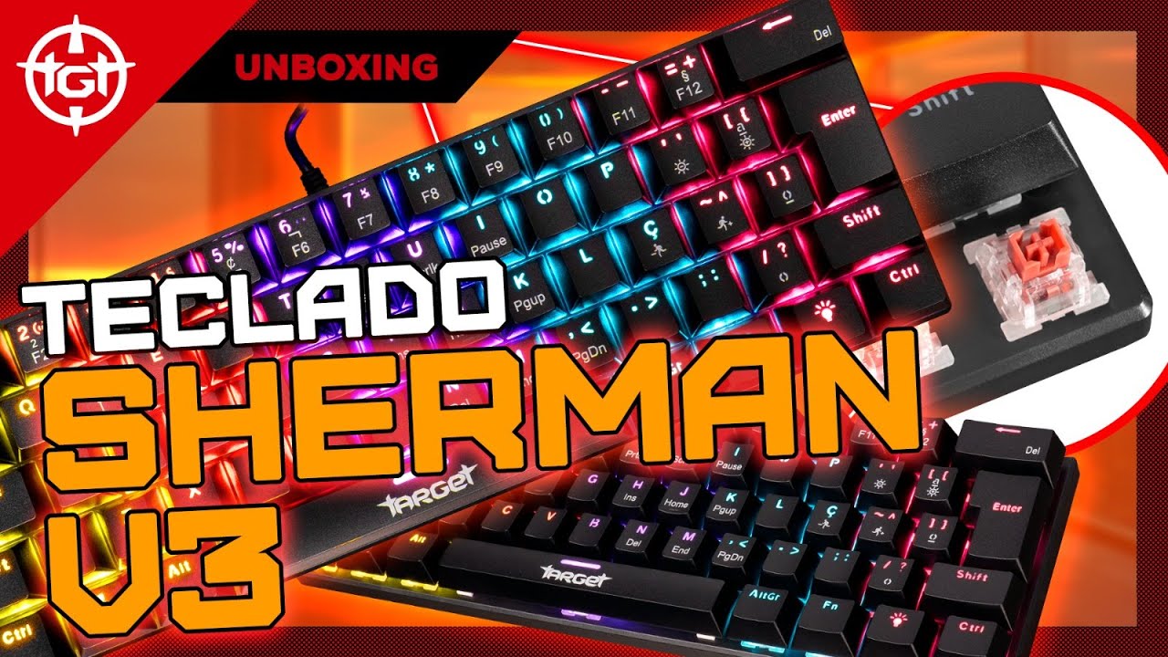 UNBOXING Teclado Mecanico TGT Sherman V3 C1, Rainbow, ABNT2, Switch Marrom & Switch Vermelho