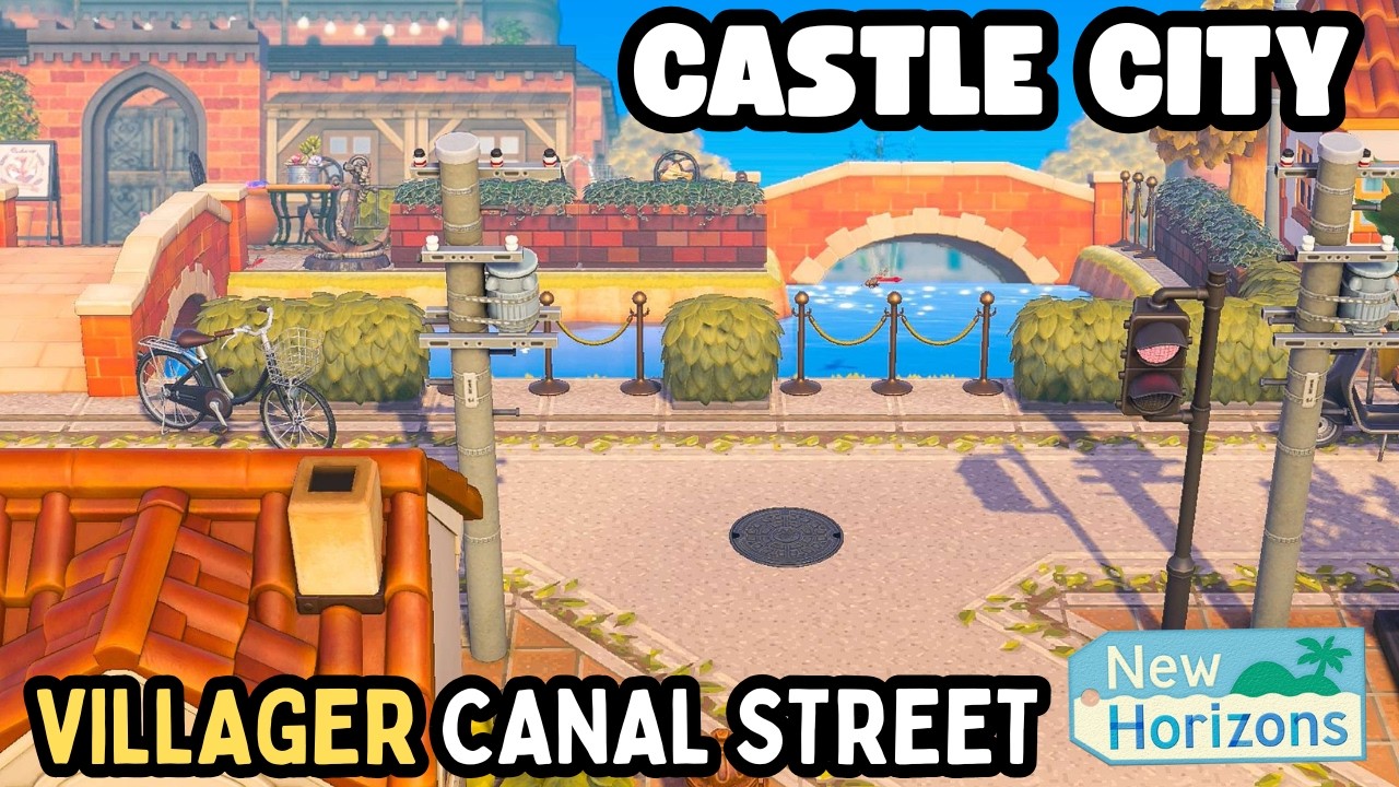 CASTLE TOWN ANGLED CANAL STREET~SPEED BUILD~3.0 ISLAND DESIGN IDEA~ANIMAL CROSSING:NEW HORIZONS