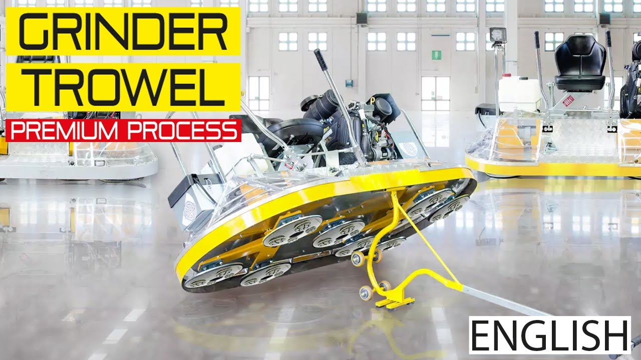 Concrete Polishing with the Best Power-trowel | PREMIUM PROCESS | with Grinder Trowel TUTORIAL VIDEO
