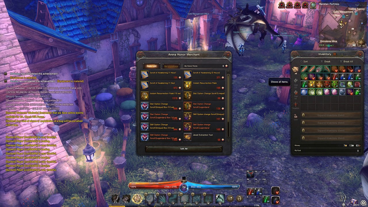Warlords Awakening (Early Access) - Arena Honor Shop
