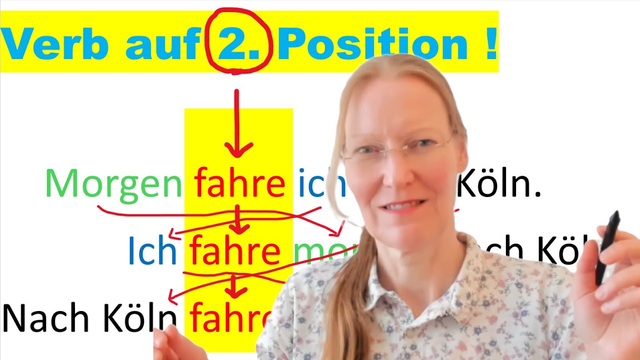 Deutsche S&auml;tze richtig schreiben : Verb immer auf 2. Position - Satzbau - Verbstellung + &Uuml;bungen