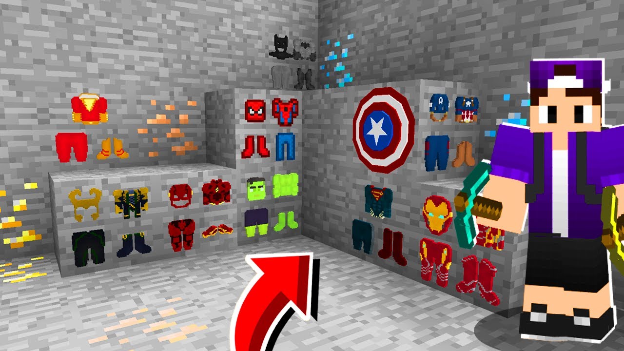 ENCONTRAMOS OS NOVOS MINÉRIOS DAS ARMADURAS DOS SUPER HERÓIS NO MINECRAFT