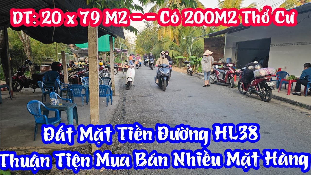 TẬP 4467:Đất Có 200M2 Thổ Cư,Mặt Tiền Đường Thuận Tiện Mua Bán Nhiều Mặt Hàng