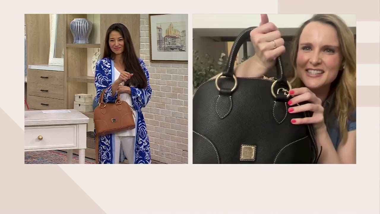 Dooney &amp; Bourke Lucca Pebble Leather Satchel with Crossbody Strap on QVC