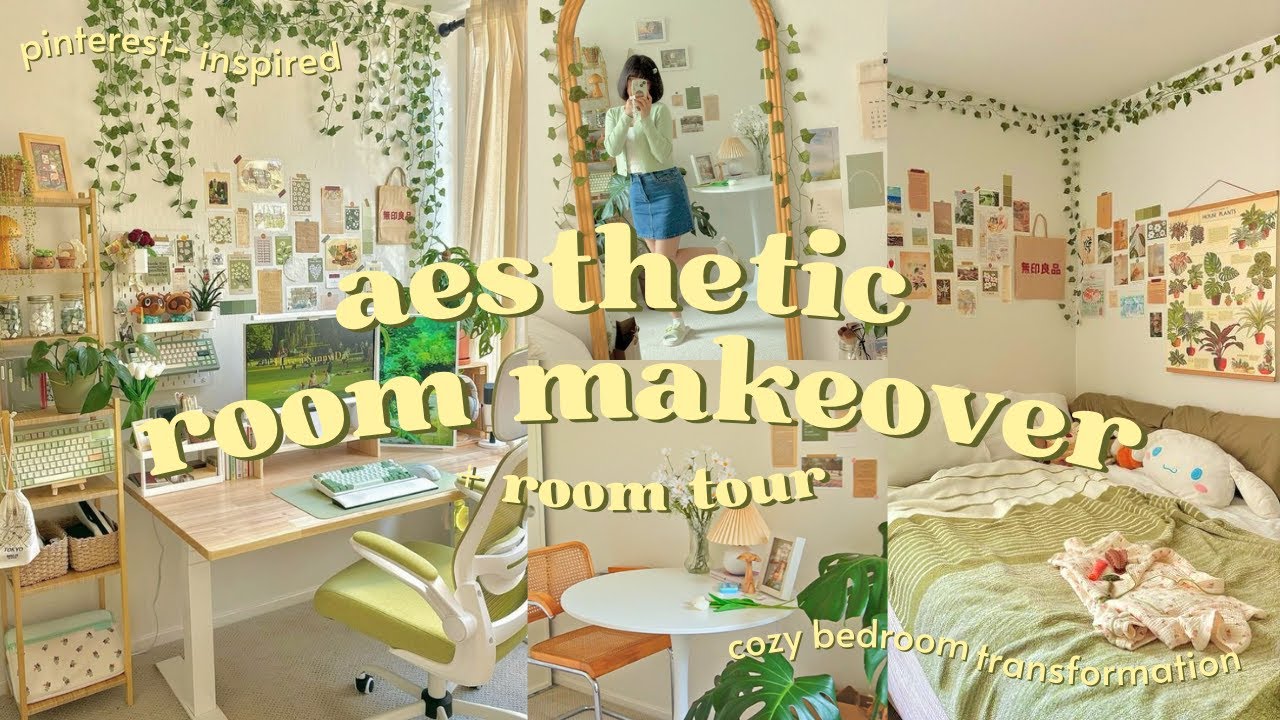 *экстремальное* эстетическое преображение комнаты + экскурсия 🌿✨ Уютное преображение спальни в ст...