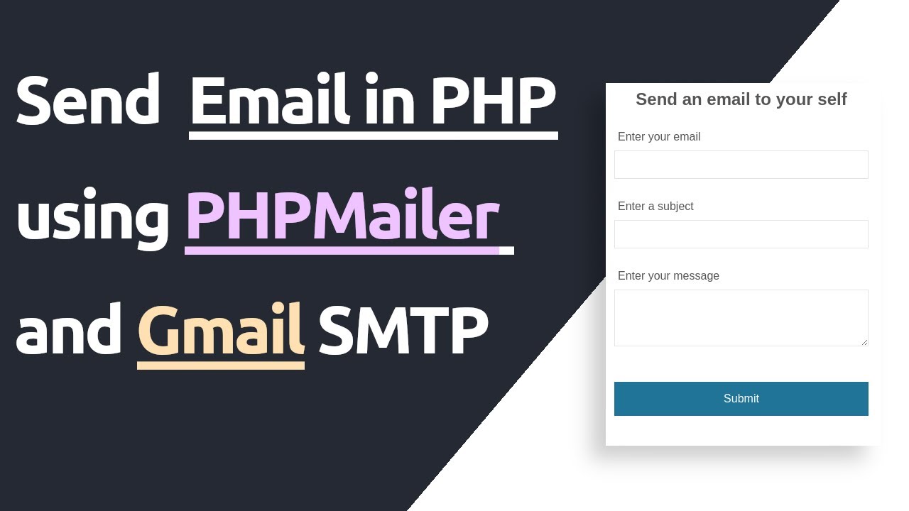 Send Email from localhost with PHP using PHPMailer and Gmail SMTP server | Working contact Form