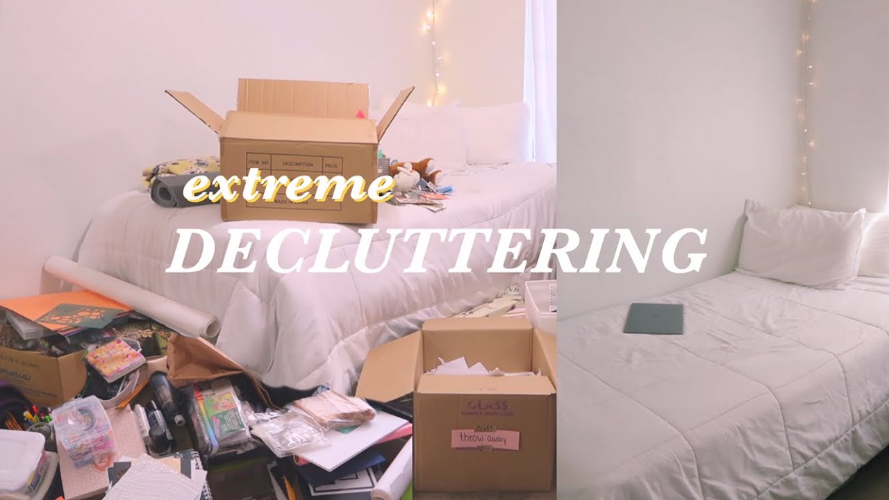 DECLUTTERING my entire room 🛏 | deep cleaning & organizing