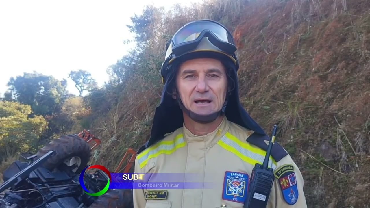 TRÂNSITO: Homem cai com trator de um barranco e morre em Coronel Vivida