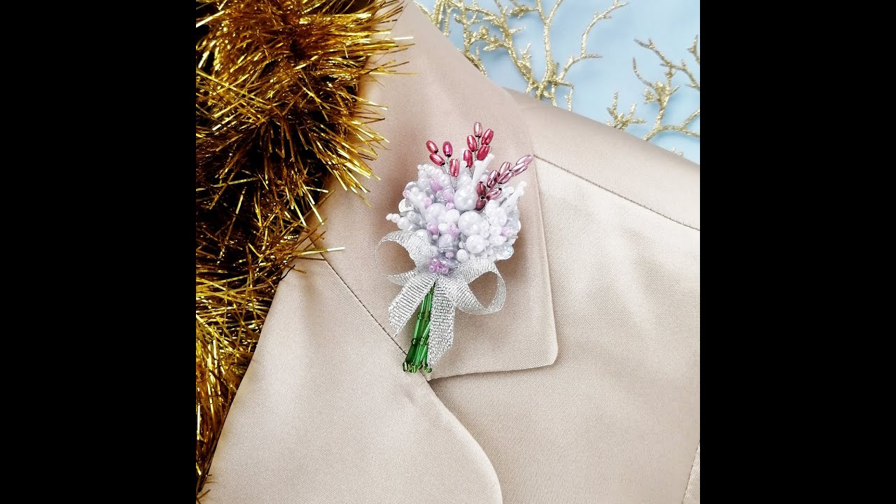 Брошь букет. Flower Bouquet Brooch pin. Wedding Boutonniere. Boutonniere Grooms Pin