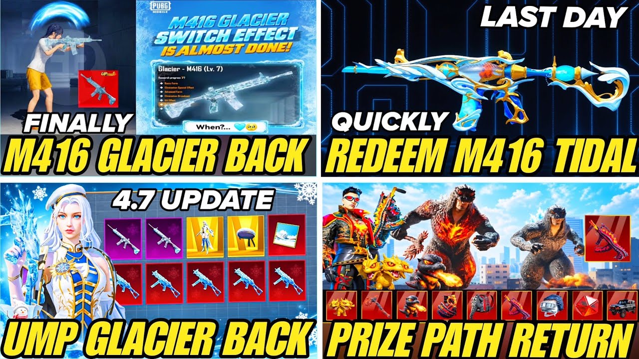 M416 GLACIER RETURN CONFIRMED |✅️ UMP GLACIER RETURN 4.7 UPDATE |🔴 GODZILLA PRIZE PATH RETURN |