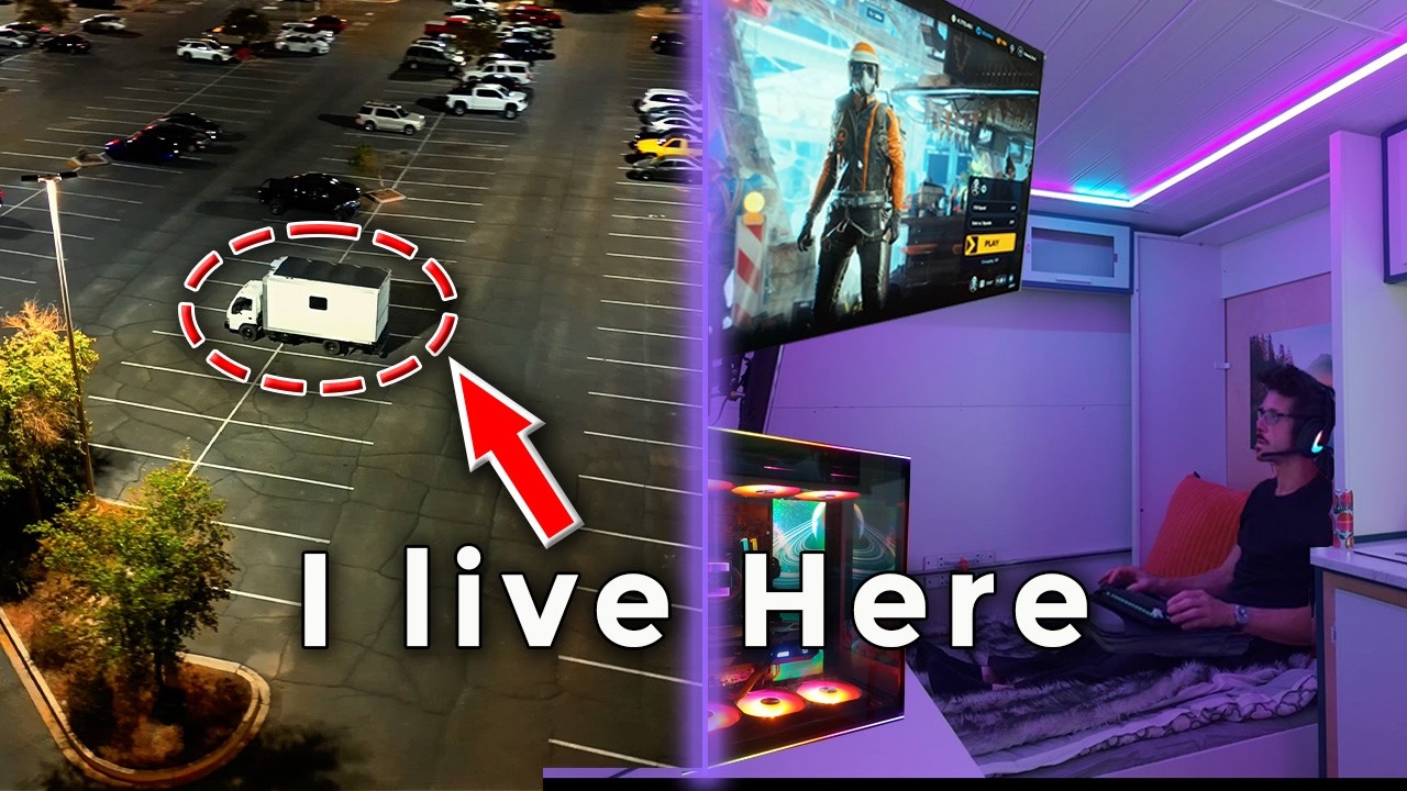 Vanlife PC gaming and stealth camping in a Target parking lot