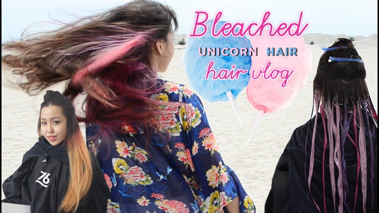 FIRST TIME BLEACHING MY HAIR / cotton candy unicorn HAIR VLOG @ Number76 / SUNDAESINS