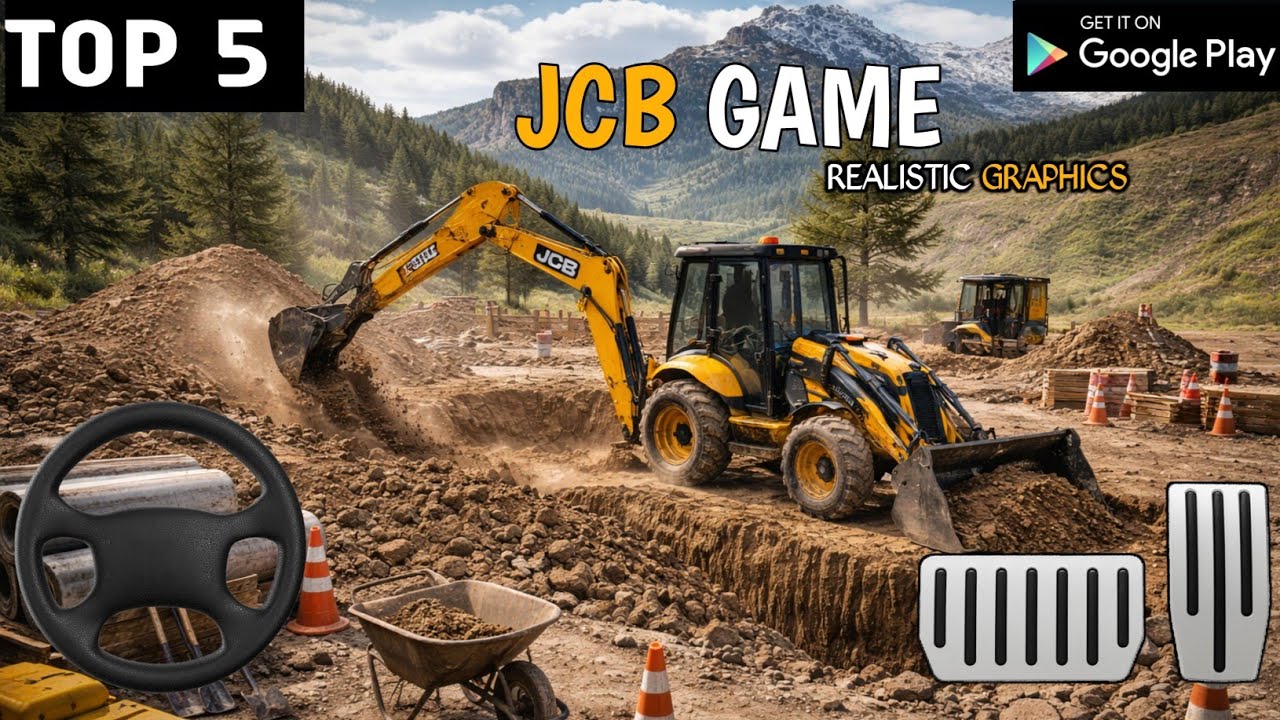 Top 5 Best jcb simulator game for Android !! Jcb construction game realistic graphics || 