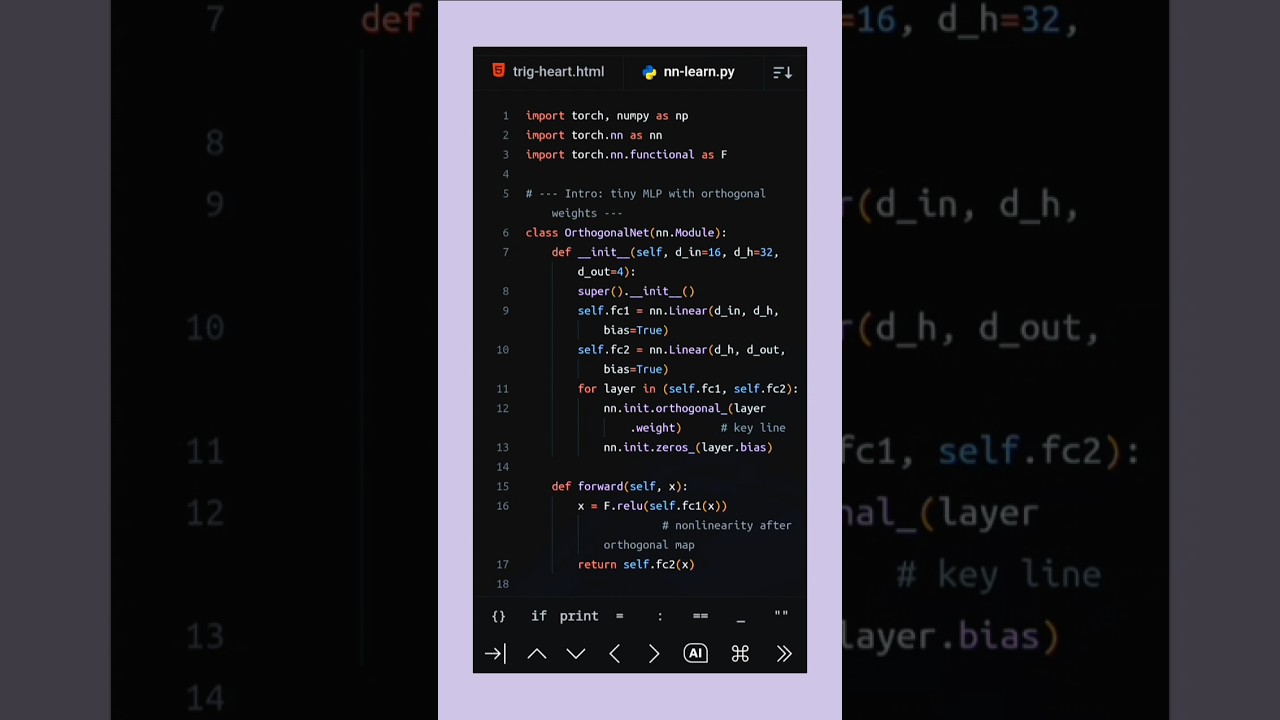 Orthogonal Initialization in Neural Networks Explained with PyTorch | AI & Deep Learning Tutorial 🔥