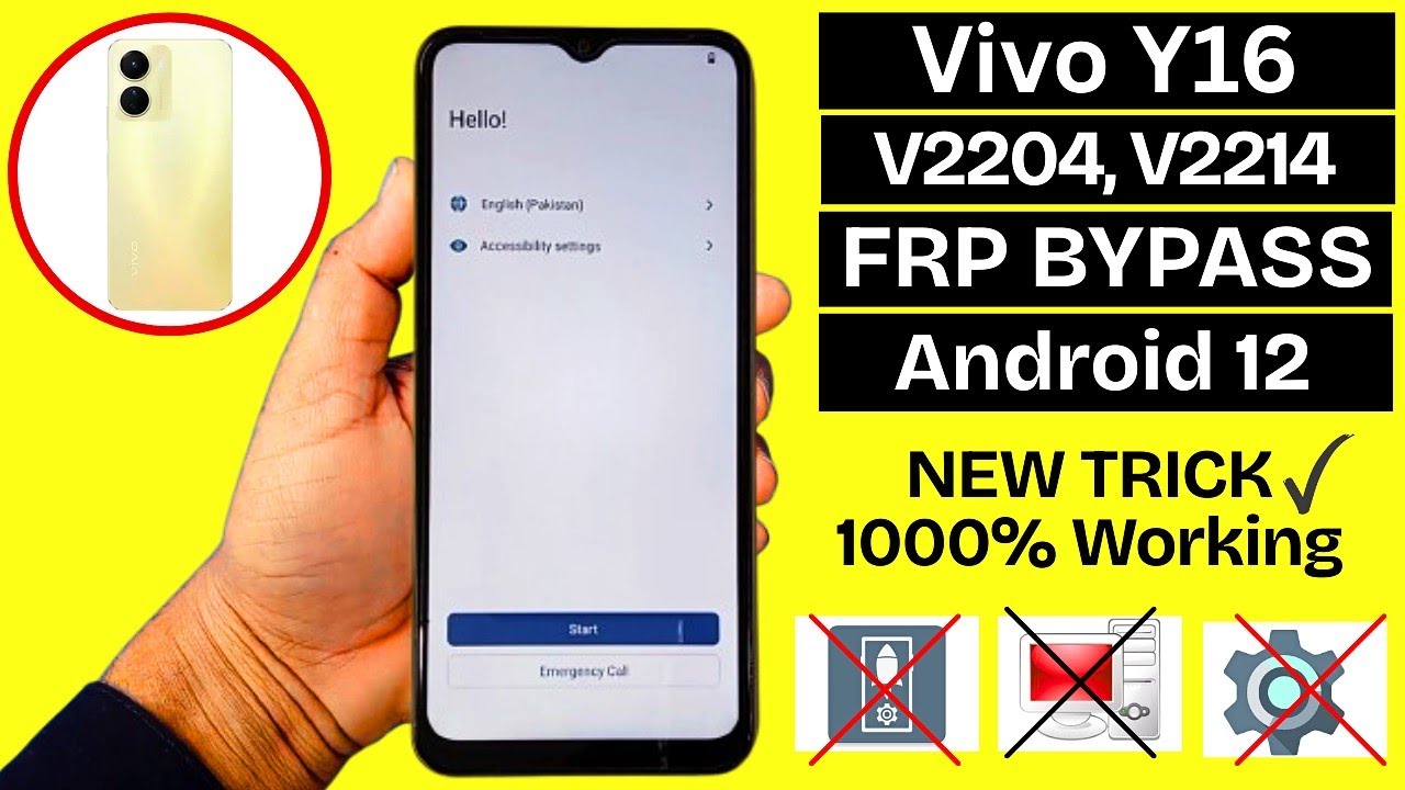 Vivo Y16 (V2204,V2214) FRP Bypass Android 12 Without PC 2025 | Fix Activity Launcher Setup Failed