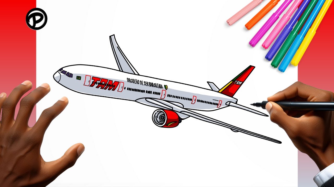 COMO DESENHAR UM AVIÃO DA TAM