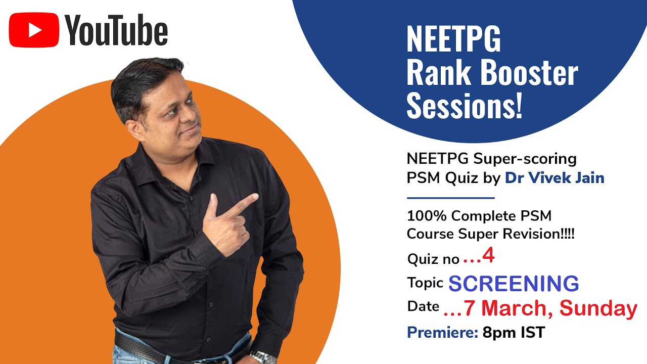NEET PG Rank Booster Series - PSM Quiz no 4 - 