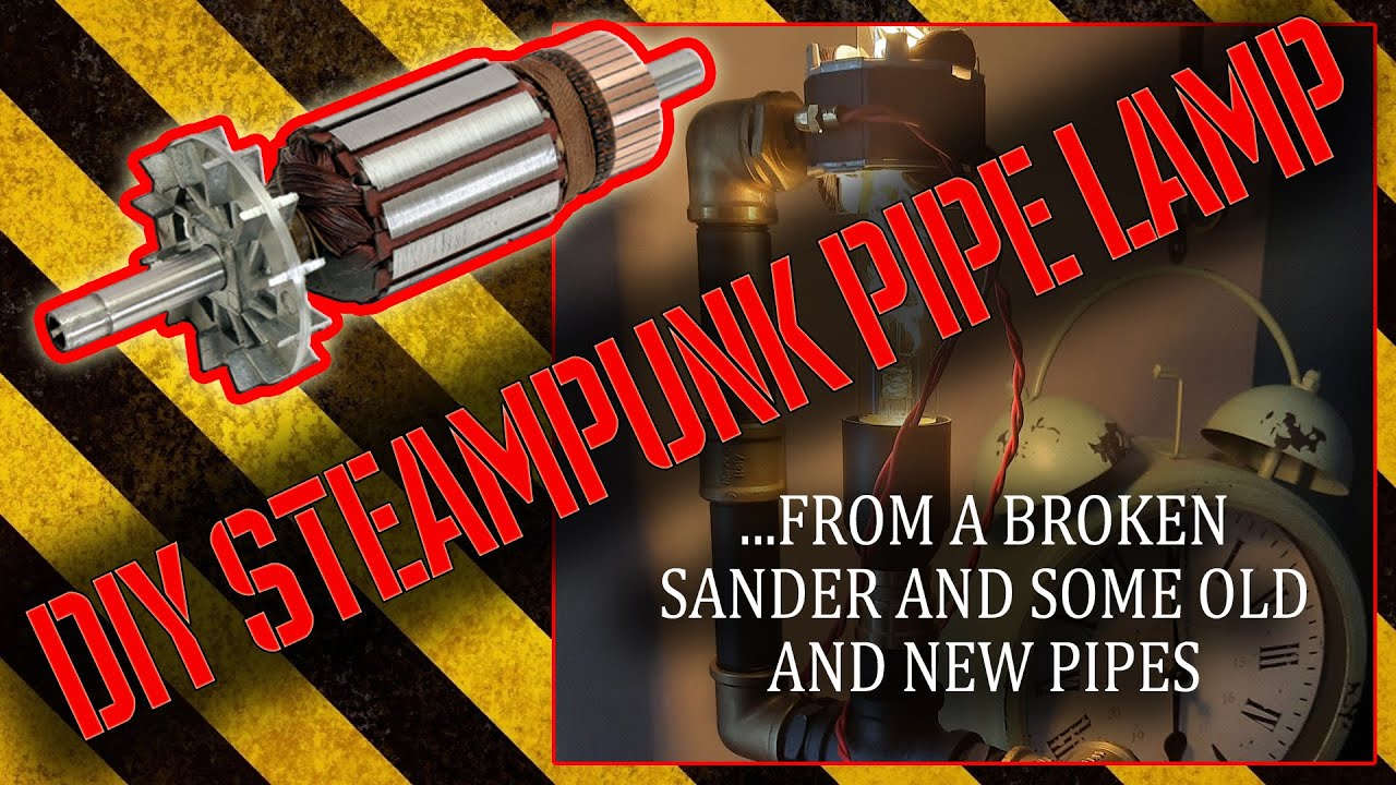 STEAMPUNK LAMP IDEAS | DIY lamp with electric motor parts and pipes | HOW TO BUILT