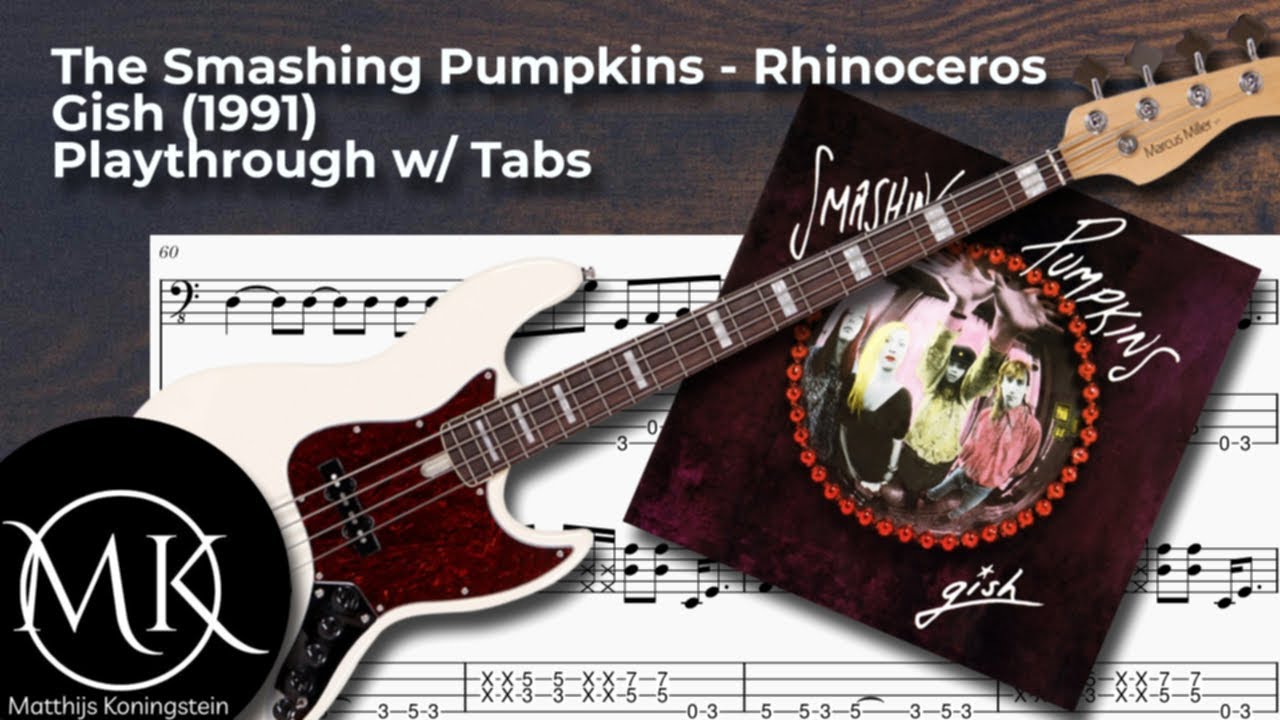 The Smashing Pumpkins - Rhinoceros (Bass Cover) (Lesson w/ Tabs)