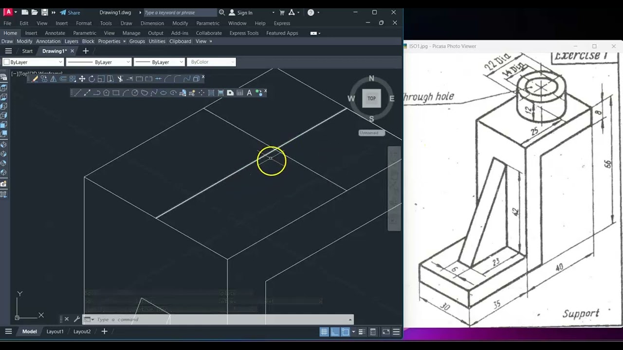 ||ISOMETRIC DRAWING-EXERCISE 01 || AUTOCAD Video by Dr.Y.N.V.SAI RAM