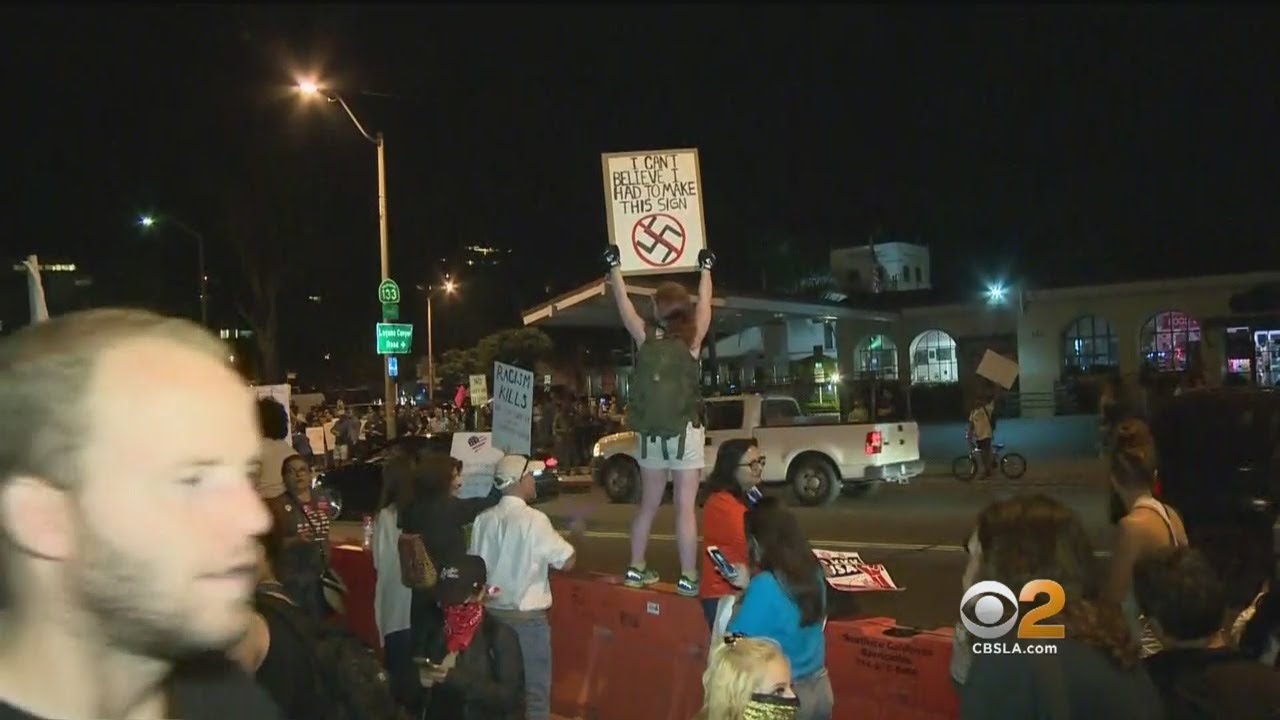 Police Declare Unlawful Assembly Amid Violence At America First Rally, Counter-Protest In Laguna Bea