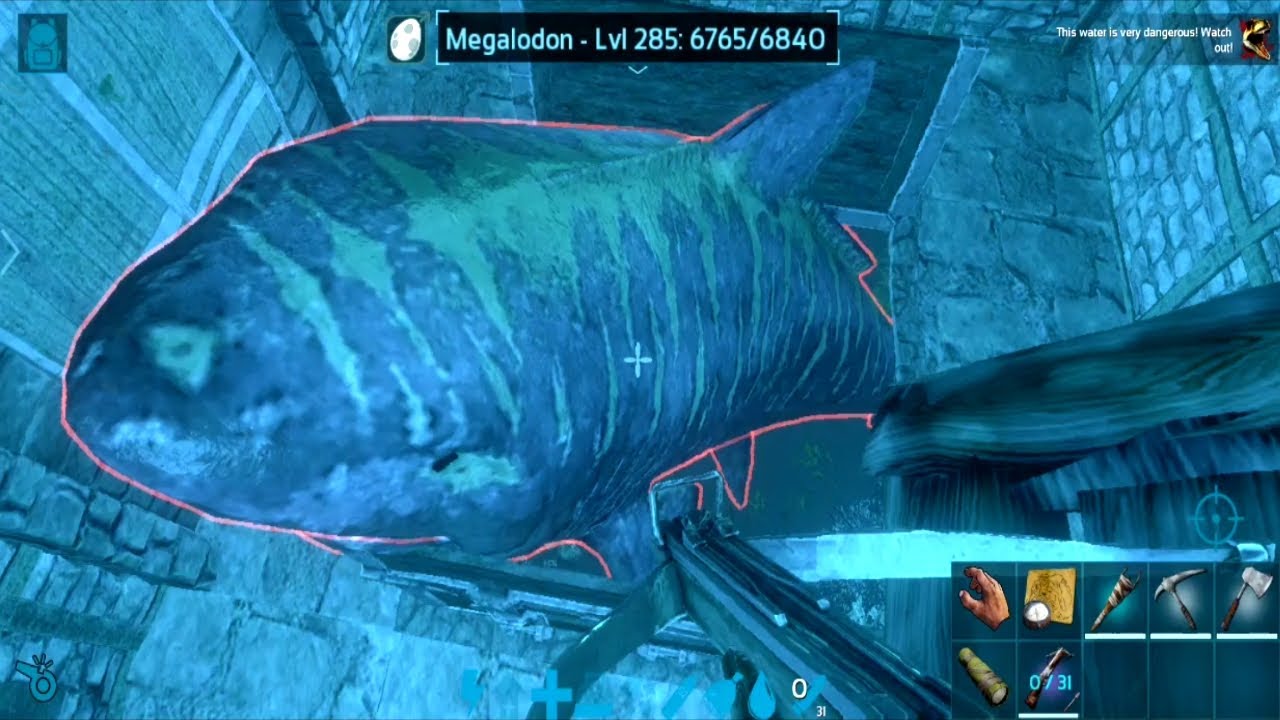 Ark Mobile When Trying To Trap A Megalodon In A Wooden Raft!