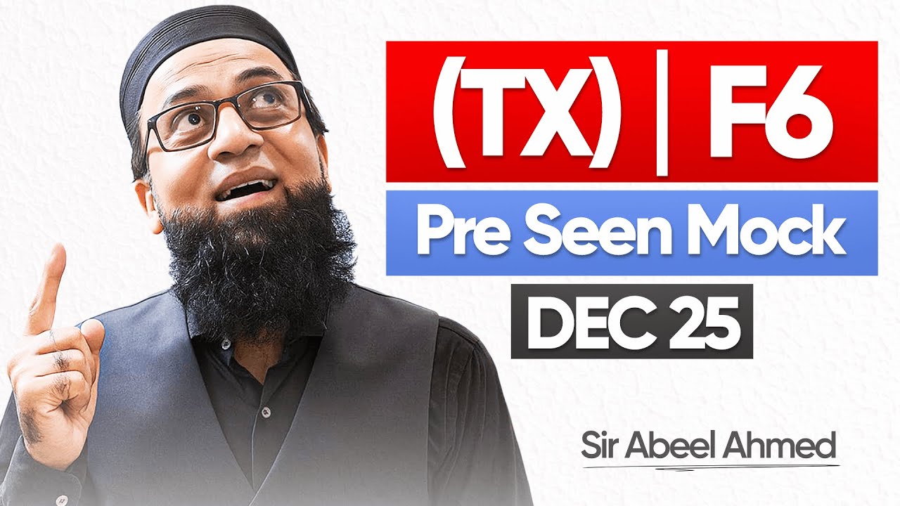 ACCA TAXATION (TX) | Pre Seen Mock DEC 25 SEC A B C WITH HW