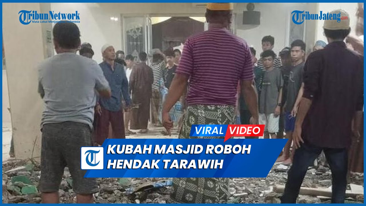 Detik-detik Kubah Masjid Ittifaqul Jamaah Roboh Hendak Salat Tarawih, 14 Terluka