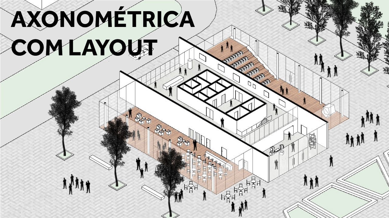 Como fazer uma AXONOMETRICA esquemática com Photoshop e Sketchup | TUTORIAL