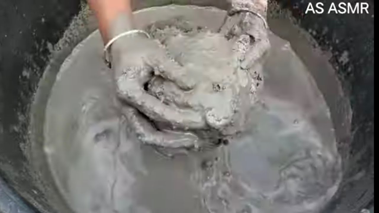 Asmr - Semi gritty dusty sand cement dry water 💦 crumbling/dipping