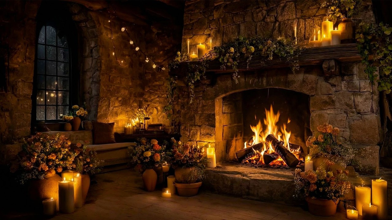 Quiet Night by the Fire 🌙 Warm Fireplace Ambience for Sleep and Relaxation