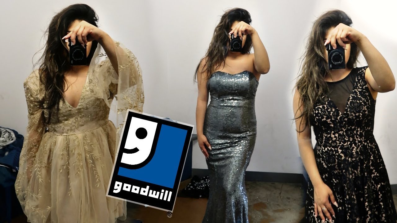 TRYING ON THRIFT PROM DRESSES!! *Success*