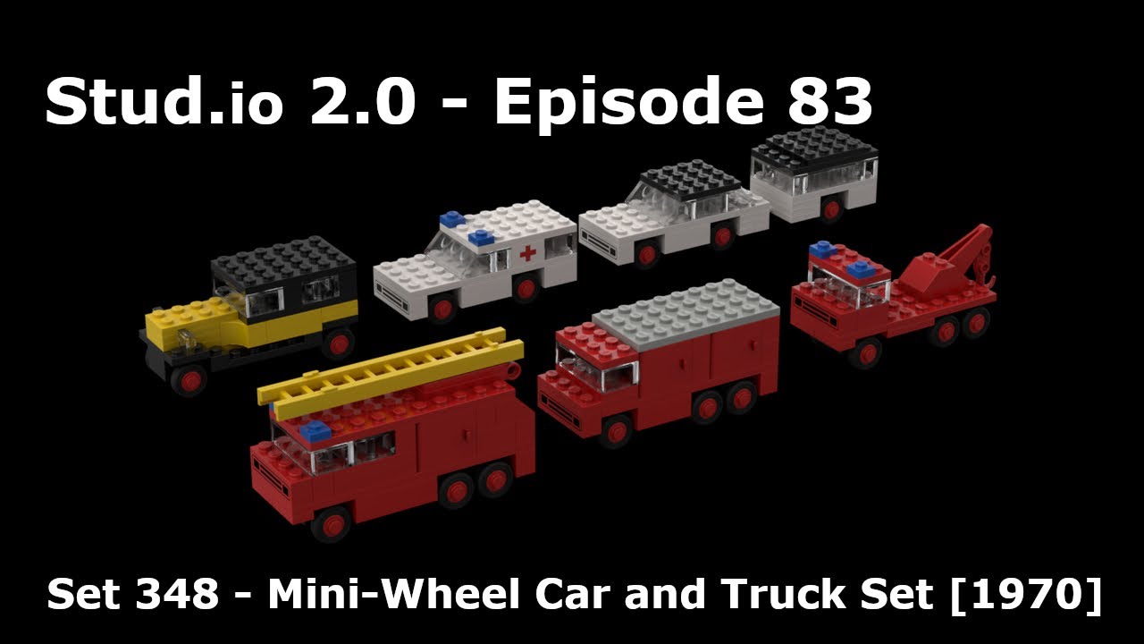 LEGO SAMSONITE Set 348 - Mini-Wheel Car and Truck Set [1970] (Stud.io 2.0 - Ep. 83)