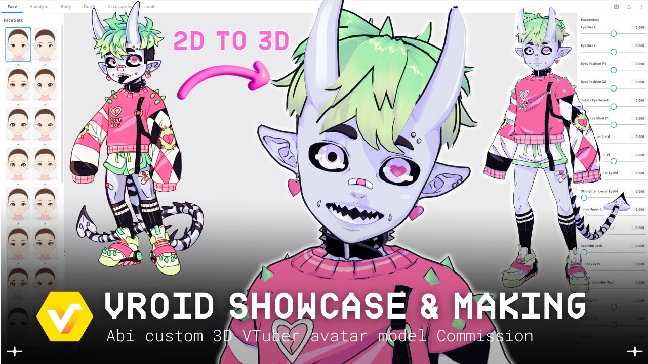 ☆ Abi ☆ 3D VTuber Avatar Commission | Создание 3D-моделей VRoid【#VRoid Studio Speedsculpt】
