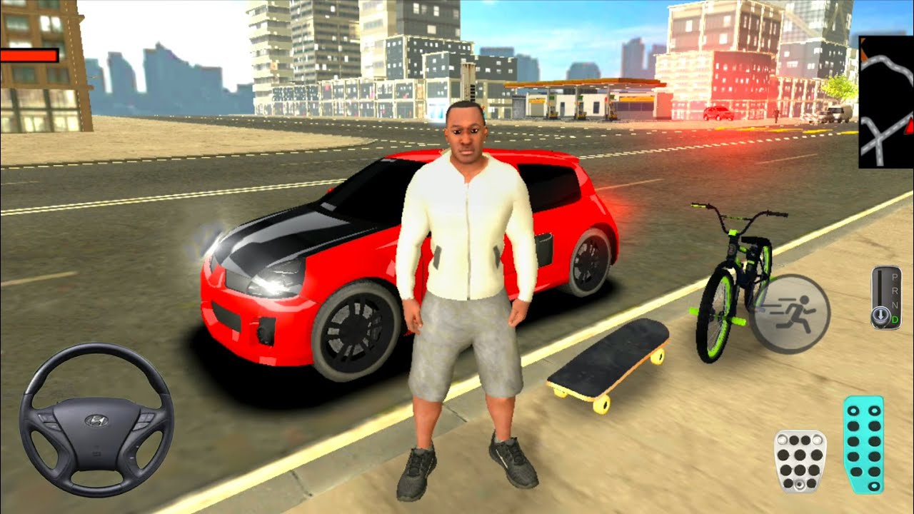 Red Car, SUV and Police Bike Simulator #4 - Driving In The City - Android Gameplay