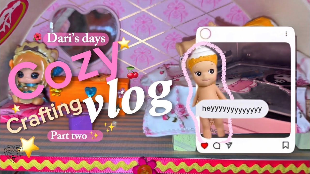 Cozy crafting vlog | dollhouse for my trinkets | whimsical art 