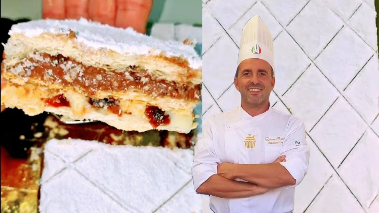 Torta millefoglie napoletana fatta in casa.Pasta sfoglia fatta a mano alla perfezione.Ricetta unica