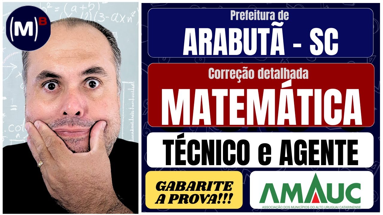 Arabutã-SC AMAUC 2025: Resolvi TODA a Matemática e RLM do Nível Médio!