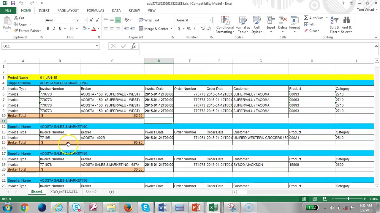 BIP 008 220 - Learn about Regrouping the output  Excel Templates
