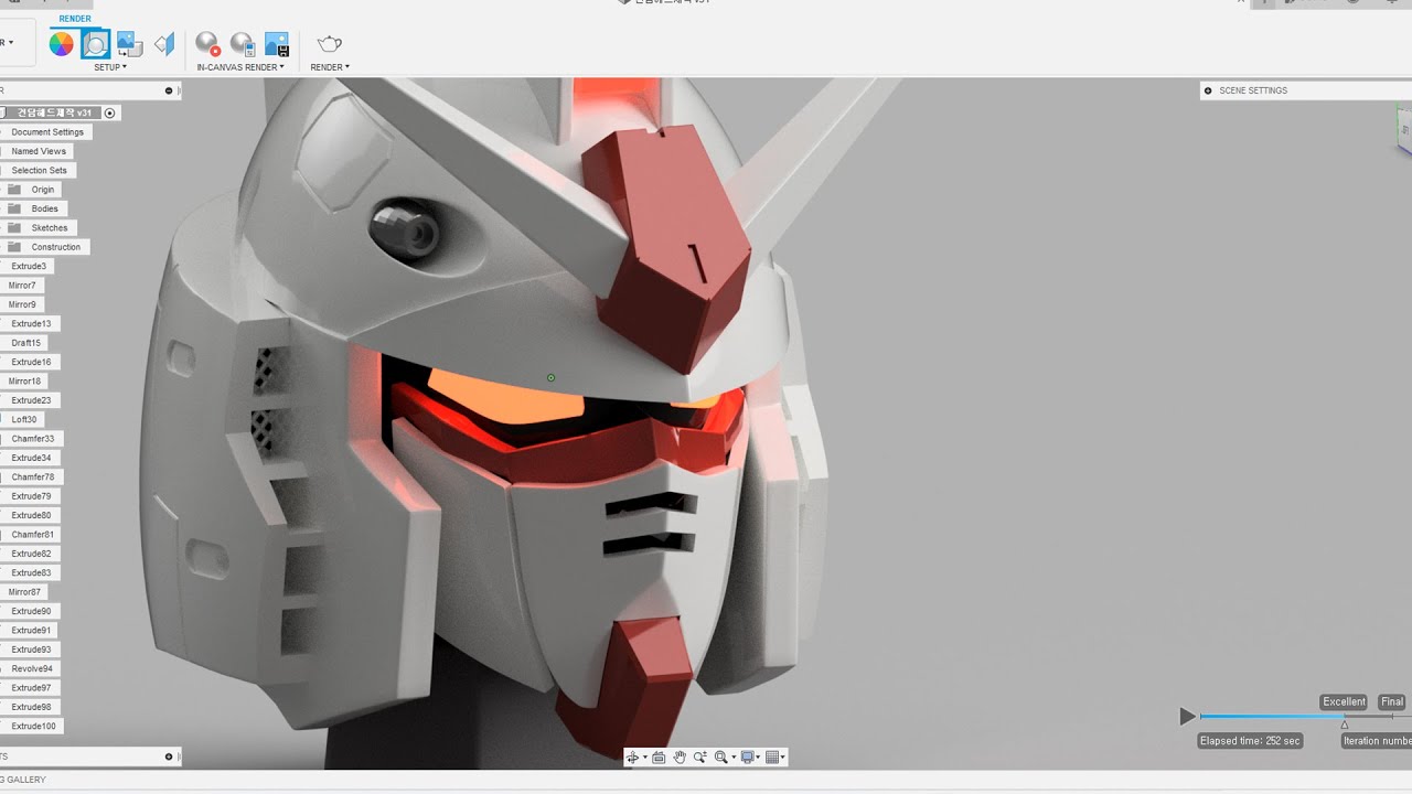 FDM 3D 프린터로 대형 건담헤드 제작 (아틸러리 호넷)