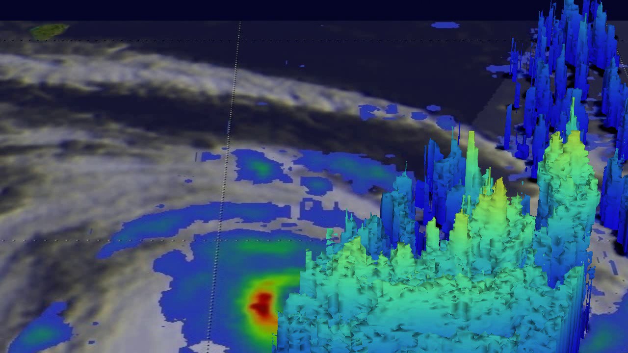 3-D Flyby of Enawo by GPM