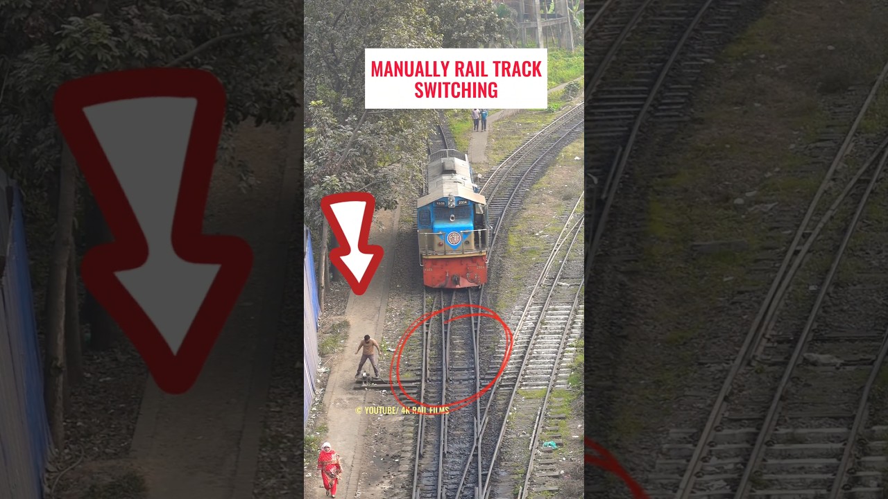 Manually rail track switching