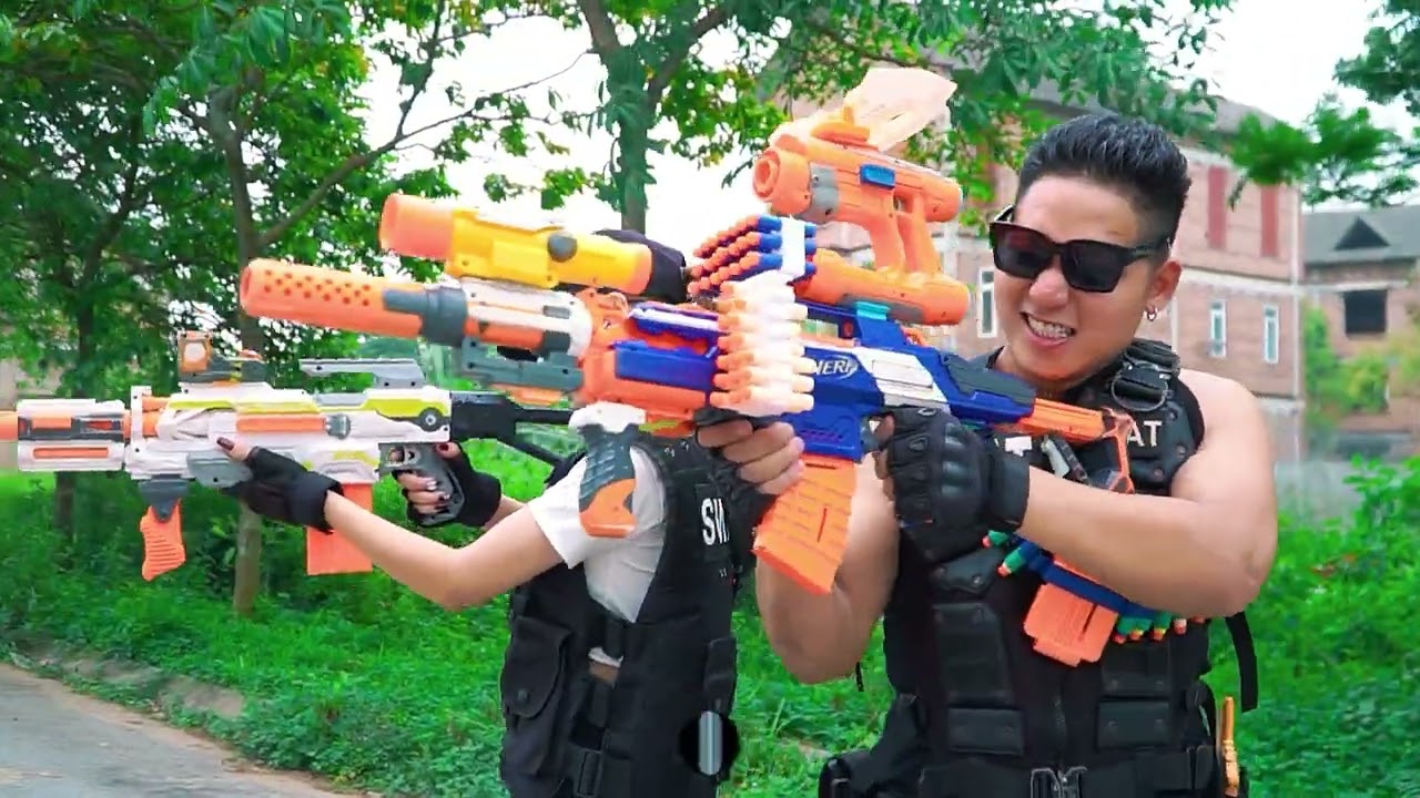 LTT Nerf Mod : SEAL MARINES Nerf Guns Fight Shadow Assassin Mask PRO Mercenaries