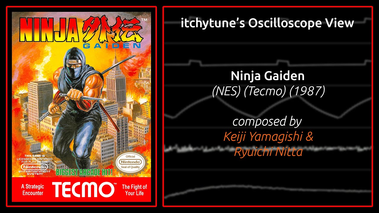 [4K] Ninja Gaiden (NES) Full Oscilloscope Soundtrack - itchytune