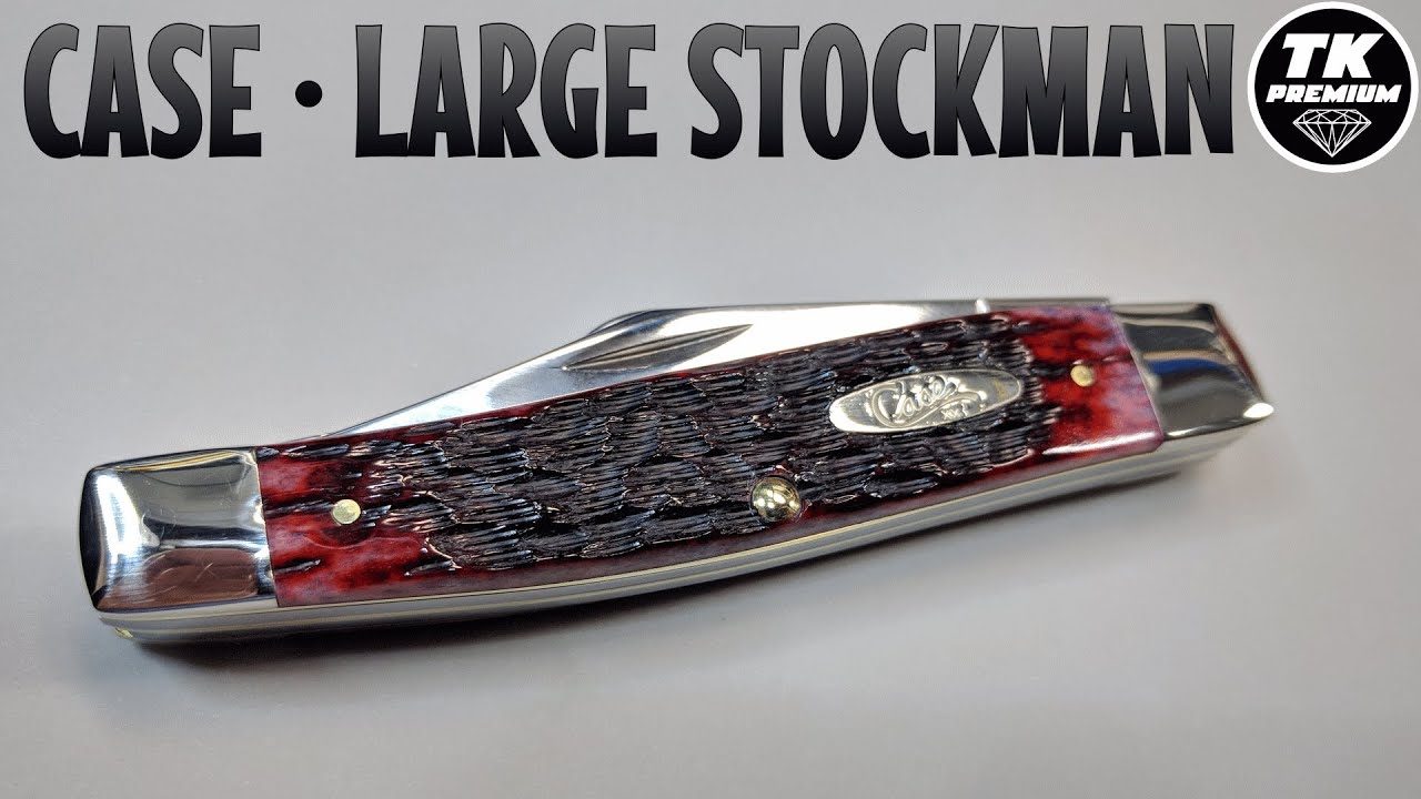 Case Large Stockman Crimson Bone Peach Seed Jig Pocket Knife 22825 (6375 SS)